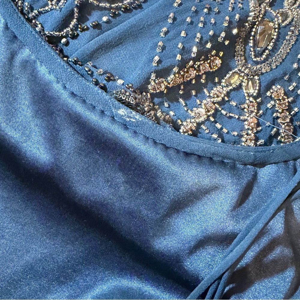 Vintage Y2K 100% Silk Beaded Dress Vintage Beaded Dress Silk Sue Wong Dress - Picture 15 of 16